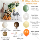 Christmas Gift 112pcs Coffee Dusty Green Matte Orange Yellow Balloon Arch Natural Sand White Baby Shower Gender Reveal Birthday Party Supplies