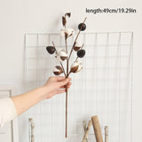 Natural Dried Cotton Flowers Stems Farmhouse Artificial Cotton Filler Floral Fake Flower DIY Home Wedding Christmas Decorations