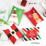 Christmas Gift 1set House Shape Christmas Candy Gift Bags With Ropes Xmas Tree Cookie Bags Merry Christmas Guests Packaging Boxes Party Decor
