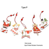 Christmas Gift 5PCS/Lot Multi Styles Printed Christmas Wooden Pendant Ornaments Christmas Tree Ornaments DIY Kids Toys Wood Craft Hanging Gifts