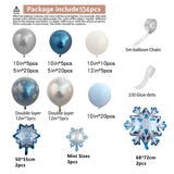 Christmas Gift 104pcs Snowflake Balloons Garland Arch Kit Ice Snow Queen Metal Balloon For Frozen Birthday Wedding Christmas Party Decor