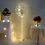 Diy Led Light Balloons Stand with Rose Flower Bouquet Event Decoration Birthday Party Wedding Decoration Led Bubble Balloon