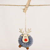 Christmas Gift Cute Felt Wooden Elk Christmas Tree Decorations Hanging Pendant Deer Craft Ornament Christmas Decorations for Home New Year