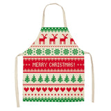 Linen Merry Christmas Apron Christmas Decorations for Home Kitchen Accessories Natal Navidad  New Year Christmas Gifts