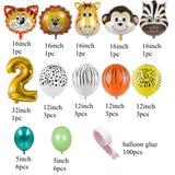 Christmas Gift New! 31pcs Jungle Safari Party Balloons Animal Digital Balloon for Kids Birthday Safari Party Decoration Forest Party Supplies