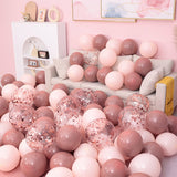 20pcs/Lot Retro Balloon Bean Paste Dusty Pink Peach DIY Baby Shower Birthday Party Bride Wedding Decoration Gold Confetti Globos