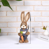 Cifeeo  10 Styles Cute Straw Standing Rabbits Bunny Decorations Easter Party Home Garden Wedding Ornament Easter Theme Party Supplies