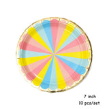 Rainbow Candy Party Disposable Tableware Cup Plate Straws Adult Children Birthday Party Decor Baby Bridal Shower Party Supplies