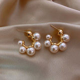 Cifeeo Elegant Celebrity Metal Inlaid Pearl Earrings For Woman Fashion Jewelry 2023 New Luxury Wedding Party Girl's Unusual Earrings