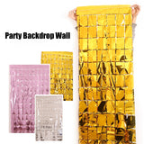 Square Rain Curtain Background Cloth Birthday Party Decorations Shimmer Wall Backdrop Wedding Party Decor Sequin Wall Background