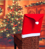 Christmas Gift christmas chair covers Red Santa Claus Hat Chair Back Covers Table Party Decor New Year navidad 2023 decoraciones para el hogar