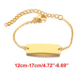 Christmas Gift Vnox Personalize Custom Baby Name Bracelet Gold Tone Solid Stainless Steel Adjustable Bracelet New Born to Child Girls Boys Gift