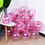 Cifeeo  10Pcs Star Confetti Balloon Metallic Confetti Latex Transparent Ballon Baby Shower Birthday Party Wedding Decoration Ball Globos