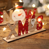 Christmas Gift Wooden Christmas Decorations Xmas Snow Noel Letter Table Ornaments Merry Christmas Party Decor For Home 2021 Naviidad Gifts Fav