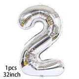 Christmas Gift Gold Silver Metal Latex Balloons 18 21 30 50 70 Years Number Anniversary Happy Birthday Party Decor Adult Birthday Balloon Gifts
