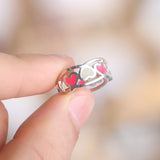 Multi-color Luminous Love Rings for Women Peach Heart Open Ring Couple Ring Luminous Color Girl Jewelry Wholesale Jewelry