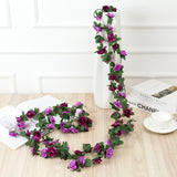 Christmas Gift 2.2m Artificial Flowers Ivy Roses Silk Flowers Garland DIY Flowers for Wedding Garden Home Decoration Accessories Flower Vine