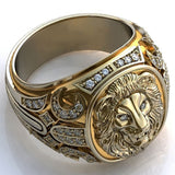 Cifeeo Vintage Lion Ring for Men Gothic Punk Hip Hop Motorcycle Biker Rock Finger Ring Domineering Male Large Ring Jewelry