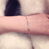 Cifeeo Korean Fashion Design 14K Real Gold Geometry Bracelet for Women Girl Accessories Temperament Jewelry AAA Zirconia Weddings Party