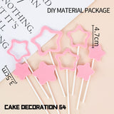 Back  To School Cifeeo Dream Girl Birthday Cake Decoration Unicorn Girl Doll Decoration Pink Rainbow Five Pointed Star Plug-In