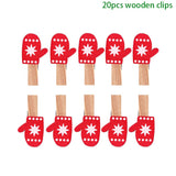 6pcs/lot Christmas Wood Clips santa snowman deer shape Christmas Party Photo Clips Clothespins New Year Decoration Photo Pegs