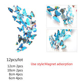 Cifeeo  18Pcs Black And White 3D Effect Crystal Butterflies Wall Sticker Beautiful Butterfly For Kids Room Wall Decals Home Decoration