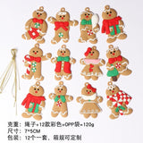 Christmas Gift 6/12Pcs Cute Funny Christmas Tree Decoration Hanging Pendant Gingerbread Man Xmas Tree Decor Ornament 2021 Newest Kid Gift