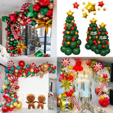 Christmas Balloon Arch kit White Red Candy Cane Gift Gold Explosion Star Foil Globos for New Year Party Christmas Decoration