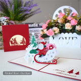 Christmas Card Santa Ride Xmas Festival New Year Card Winter Holiday Greeting Cards with Envelopes