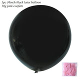 36inch Gender Reveal Balloon Black Latex Confetti Globos Fun Baby Party Decoration He or She Boy or Girl Baby Shower Supplies
