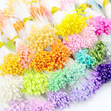 Christmas Gift 900pcs/lot Random Mixed Double Heads DIY Artificial Mini Pearl Flower Stamen Pistil 1mm Floral Stamen For Wedding Decoration DIY