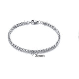 Christmas Gift MEN'S JEWELRY 3 TO 8MM WIDE STAINLESS STEEL WHEAT CHAIN BRACELET 7.48 TO 9 INCHES LOBSTER CLASP