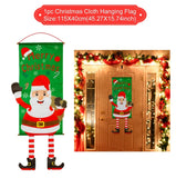 PATIMATE Christmas Cloth Hanging Flag Merry Christmas Decorations For Home Christmas Hanging Decoration  Xmas Gifts New Year