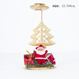 Christmas Gift Christmas Wrought Iron Candlestick Ornaments Xmas Candle Tabletop Decoration Noel Candle Holder Merry Christmas Decor For Home