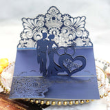 10pcs European Laser Cut Wedding Invitations Card 3D Tri-Fold Diamond Ring Elegant Greeting Card Wedding Party Favor Decoration