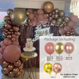 Cifeeo 172Pc Retro Pink DIY Balloons Set 4D Rose Gold Metallic Chrome Gold Baloon Arch Garland Kit Weding Birthday Party Suppiles Globo