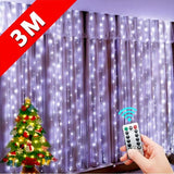 Cifeeo LED String Lights Christmas Decoration Remote Control USB Wedding Garland Curtain 3M Lamp Holiday For Bedroom Bulb Outdoor Fairy
