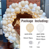 162Pcs White Sand Gold Balloons Arch Garland Retro Color Birthday Balloons Wedding Birthday Baby Shower Party Backdrop Decor