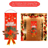 PATIMATE Christmas Cloth Hanging Flag Merry Christmas Decorations For Home Christmas Hanging Decoration  Xmas Gifts New Year