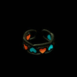 Multi-color Luminous Love Rings for Women Peach Heart Open Ring Couple Ring Luminous Color Girl Jewelry Wholesale Jewelry