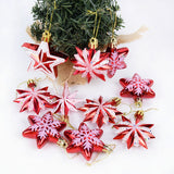Christmas Tree Decoration Glitter Special-shaped Star Hanging Pendant Xmas Ball Ornament Props New Year 2022 Party Home Decor