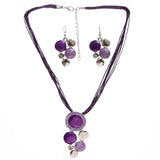 Fashion New Jewelry Sets Green Rope Chain Round Beads Pendant Necklace Drop Earring High Quality Bridal Wedding Summer Jewelry
