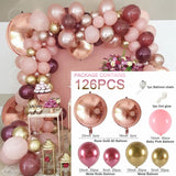 Christmas Gift Pink Balloon Garland Arch Kit Chrome Gold Latex Ballon Birthday Party Decor Kids Wedding Birthday Ballon Baby Shower Girl Decor