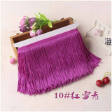 10yards 10cm Width Polyester Tassel Fringe Encryption Double Thread Lace Trimming for Latin Dress Curtain Diy Fabric Accessories