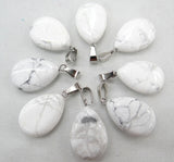 24pcs Natural Pink Quartz Crystal Agates Tiger eye Stone Malachite Water Drop Shape Pendant for DIY Jewelry Making