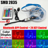 RGB 5050 2835 LED Lights Strip Bluetooth Control USB DC 5V Flexible Lamp Tape Diode Festival Fita Bedroom Tira Luces TV Desk Luz