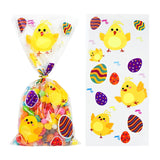 50pcs/lot Easter Cookie Candy Bag Bunny Eggs Printed Plastic Gift Packing Bags Baking Happy Easter Party Decoration Favors