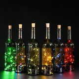 10X include battery 2M Silver Wire Garland Bottle Stopper For LED string lights Wedding Christmas New Year Holiday Decoration