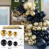 Christmas Gift Black Gold Balloon Garland Arch Kit Chrome Gold Latex Ballon Happy Birthday Party Decor Kids Adult Wedding Baby Shower Balloons