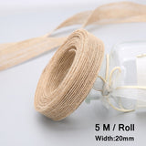 10M/Roll Vintage Jute Burlap Rolls Hessian Ribbon With Lace Wedding Party Xmas New Year  Decoration DIY Craft Gift Wrapping